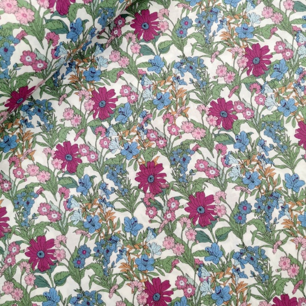 Pima Cotton Lawn Peter Horton - Design 3 Blue/Pink